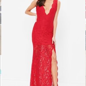 Sexy Red Deep Plunge Dress